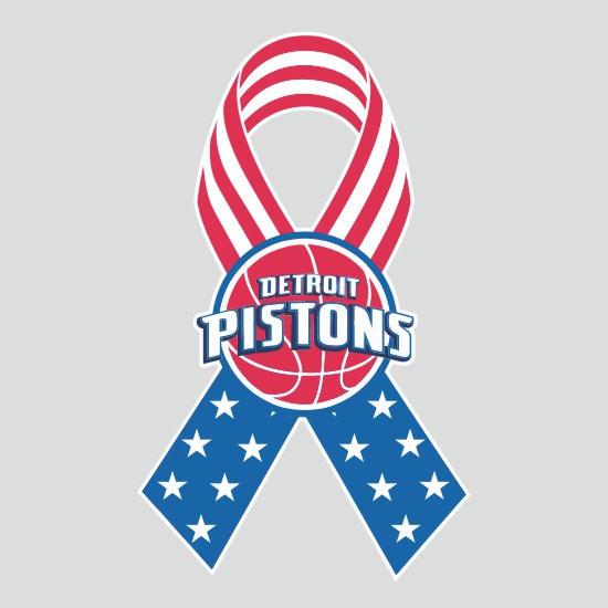 Detroit Pistons Ribbon American Flag logo iron on paper